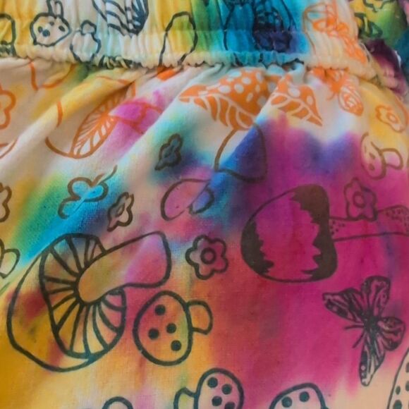 Mushroom tie dye groovy Rising International baggy elastic waist casual pants - Picture 5 of 6